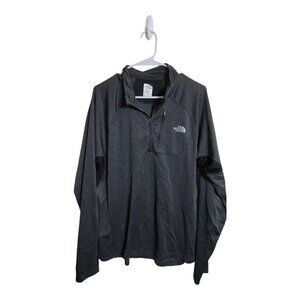 North Face Pullover Mens XL Gray FlashDry Quarter Zip Long Sleeve Outdoor Shirt